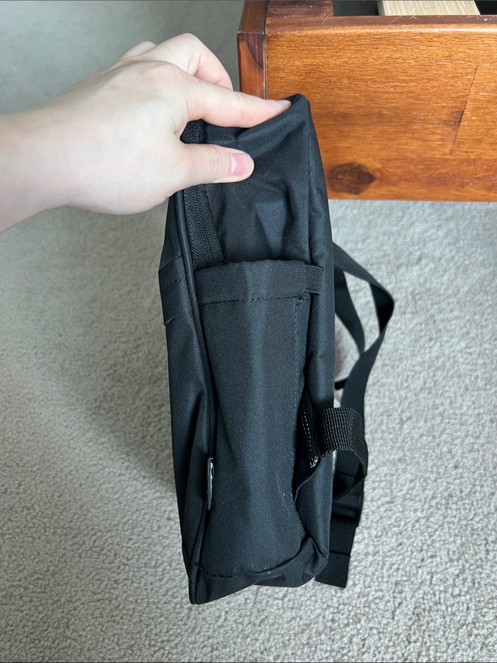 IKEA Black Minimalist Men's Backpack with Front Pocket - Picture 6 of 11